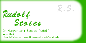 rudolf stoics business card